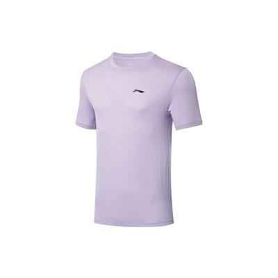Li Ning Ping Pong Rookie Series Logo Round Neck Quick Dry Short Sleeve T-Shirt Unisex T-Shirt Lilac ATST033-5