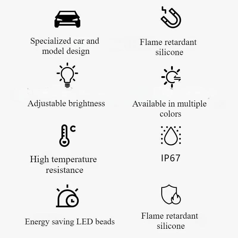 For Tesla Model Y Juniper 2025 Front Trunk Frunk LED Ambient Surround Light Flexible Silicone Strip Decorative Lamp Accessories