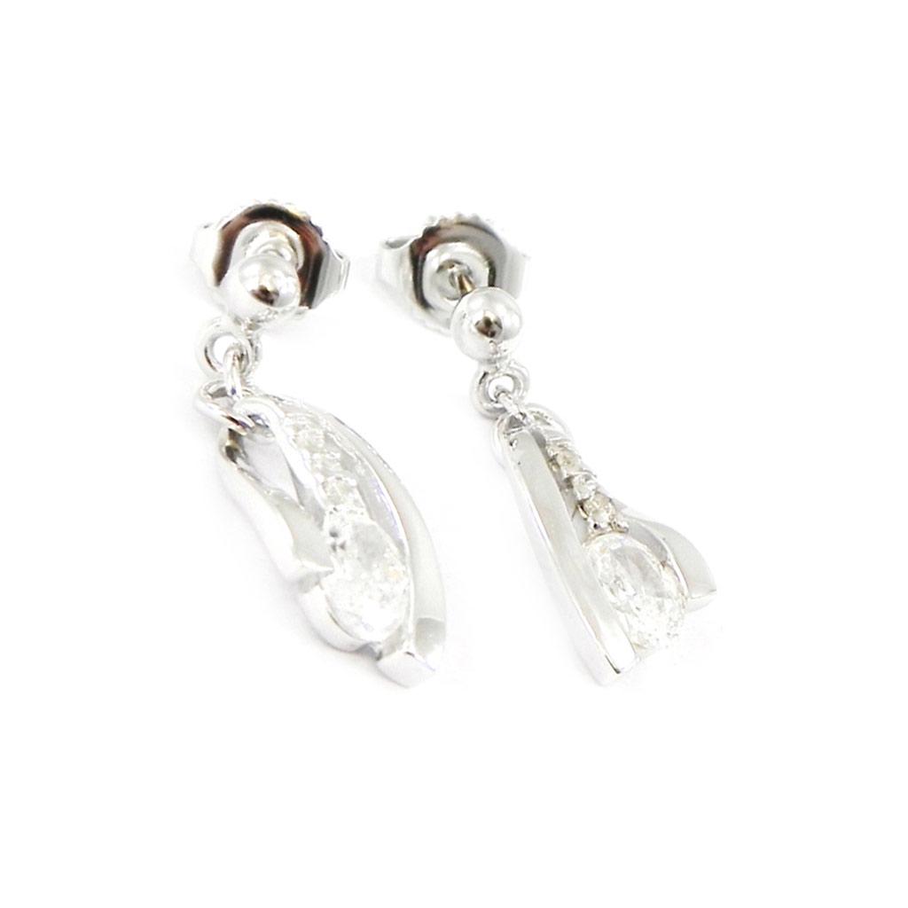 Altesse [I2940] - White 'Scarlett' Silver Earrings