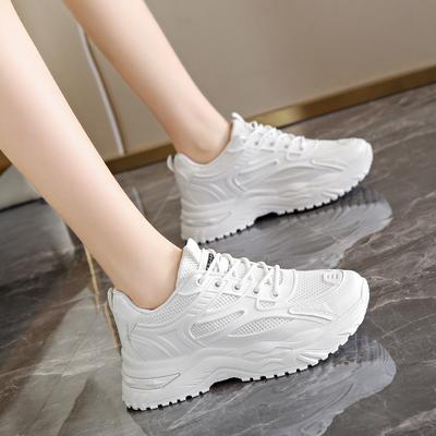 Weiße Sneaker Damen Sportschuhe Dicke Tennis Vulkanisierte Schuhe Damen 2024 Neu Leder Klobige Atmungsaktive Sneaker