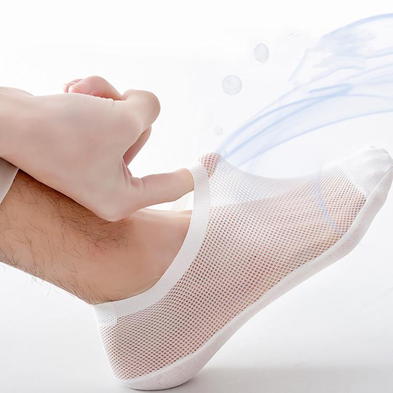Pánské ponožky Letní Tenká síťovina Prodyšná Protiskluzová Neviditelná Mělká ústa Lodní ponožky Bavlna Podrážka Volný čas Nízké sudové punčochy