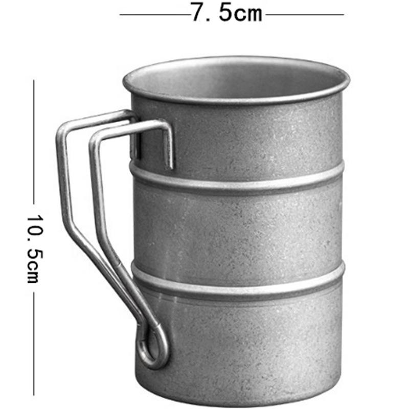 Retro 304 Stainless Steel Beer Mug with Handle – Creative Outdoor Personality Cup
