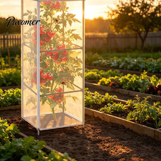 Greenhouse Netting for Raised Beds Garden Tomato Plant Cover Square Cage, Bird with Mesh Net Organic Farming Zipper, Insect Barrier, Covers Gardening