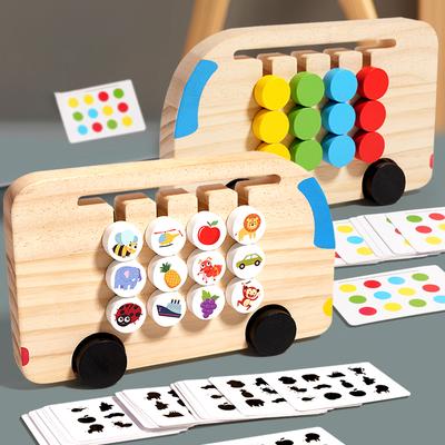 Montessori Holzfarben Zuordnungs-Puzzles Logikspiel Denktraining Erleuchtung Hand-Auge-Koordination Frühes Lernspielzeug