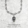 Collier avec pendentif tête de mort pavée, Mode Été 2020 Nouveau Bijou de Marque Europe Argent Sterling 925 Bijoux Acier Rebelle Cadeau Pour Femmes Hommes