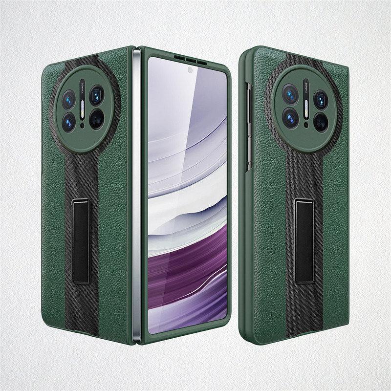 For Huawei Mate X5 / Mate X3 Case Wrist Strap Bracket Leather Strap  With Tempered Film Folding Shockproof Cover