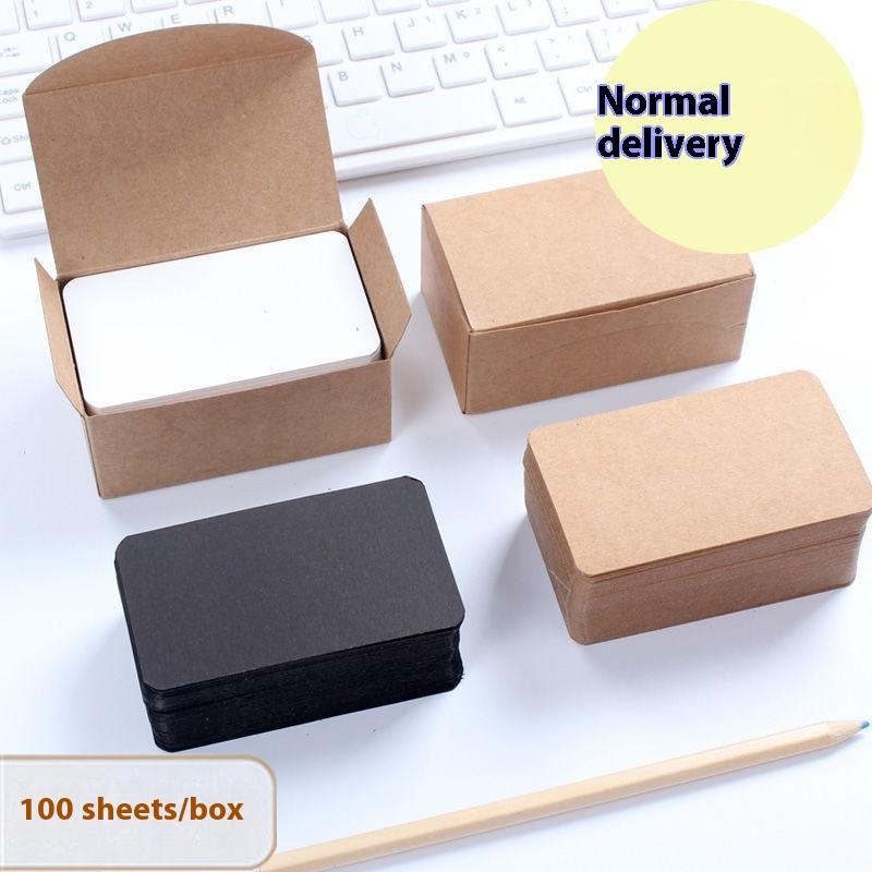 50/100Pcs Colored Blank Kraft Paper Cards Craft Cards Paper Business Message Cards Flash Card Blank For Learning Study Diy Memor
