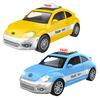 Simulační mini autíčko se světlem a hudbou Miniaturní tlakový odlitek Taxi Plastikový model Ornament Děti Setrvačná hračka do auta Kluci Dívky Vánoční dárek k narozeninám