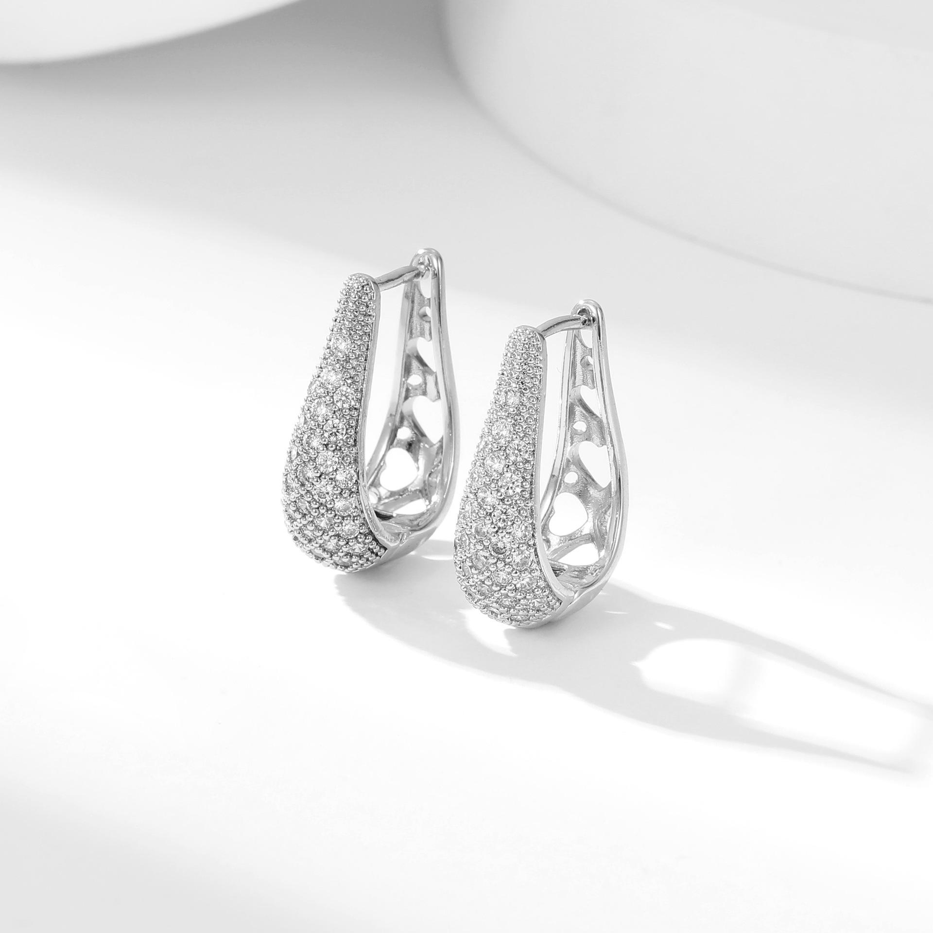 Amazon Tk Cross Copper-Plated Gold Diamond Earring - High-End Valentine s Day Gift
