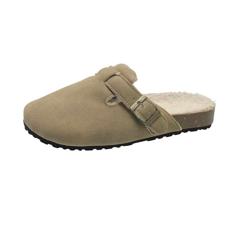 Comwarm Pelz-Clogs für Damen Herren Winter Zuhause Kork-Pantoletten Fuzzy Hausschuhe Kurzplüsch Kartoffelschuhe Innen Außen Warm Zuecos Mujer