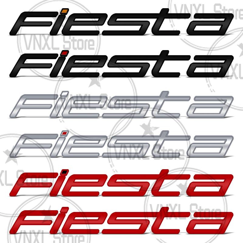 Car-Styling For Ford Fiesta Letter 3D Metal Stickers 3M Adhesive Backing Car Trunk Body Emblem Auto Lettering Decals Accessories