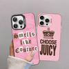 J-Juicy C-Couture Handyhülle für iPhone 17 16 15 14 13 12 11 Pro Max Plus Farbe Silber Hülle