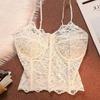 Elegant French Lace Camisole with Chest Pads - Sexy Outerwear & Innerwear Top