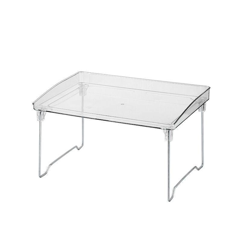 

2-Tier Acrylic Desktop Organizer, Transparent Foldable Shelf for Makeup/Kitchen/Bathroom, Space-Saving Storage Tray