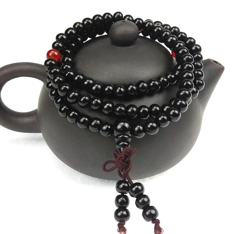 6mm Natural Sandalwood Buddhist Buddha Meditation 108 Beads Wood Prayer Bead Mala Bracelet Women Men Jewelry