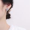 925 Sterling Silver Fashion Light Luxury Pink Zircon Love Small Stud Earrings Birthday Party Anniversary Gift