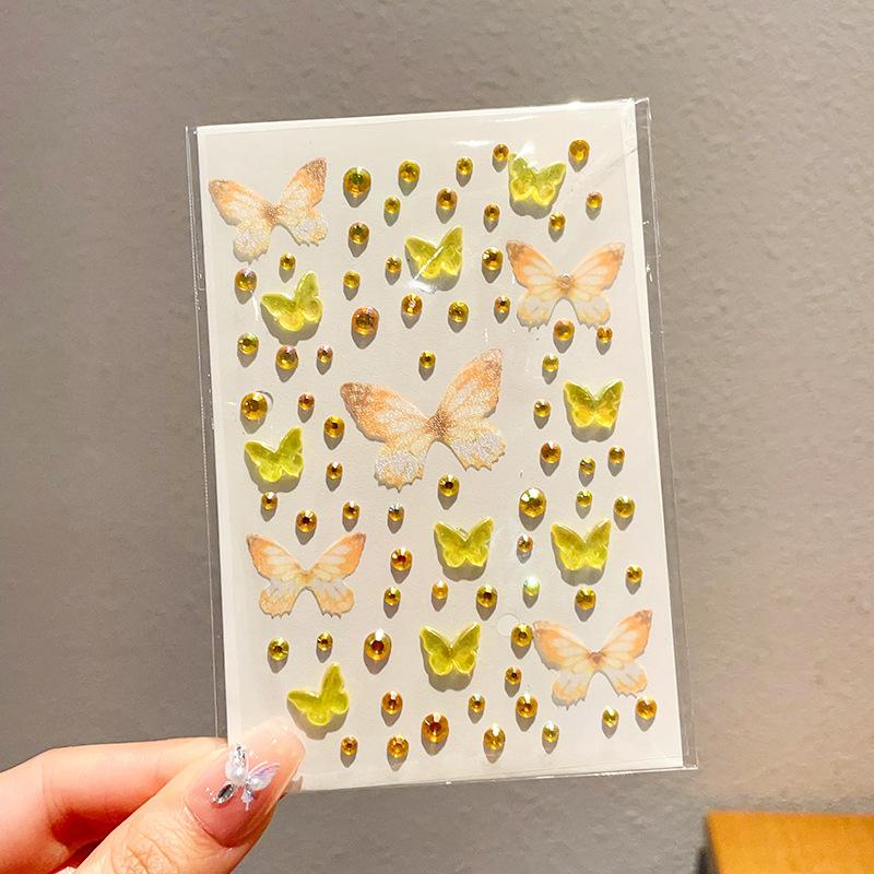 Butterfly Face Stickers Pearl Temporary Tattoo Stickers Lasting Waterproof Glitter Eyeshadow Body for Makeup Stickers