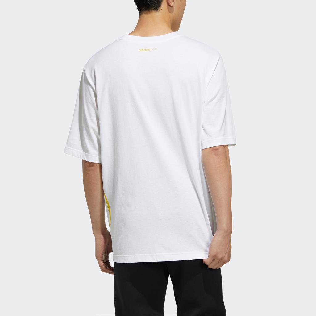 Adidas Neo Casual Sports Smiley Print Vintage T-Shirt Men Tops White H61984