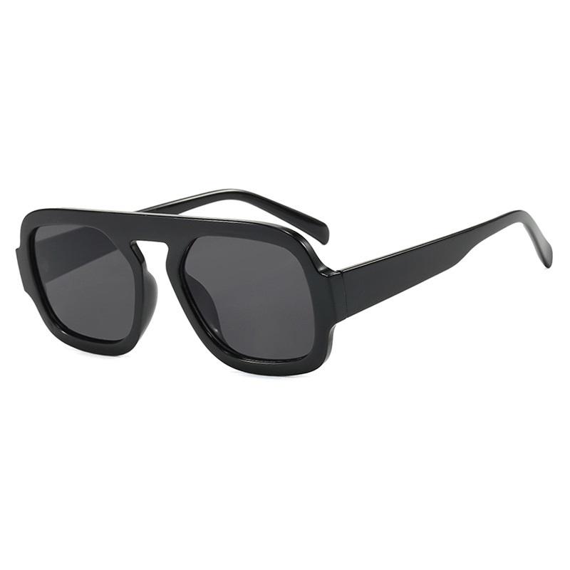 

Trendy Square Sunglasses for Women Men Flat Top Designer Stylish Frame Sun Glasses Vintage Shades Oversized Sunglass UV400 as shown черный серый