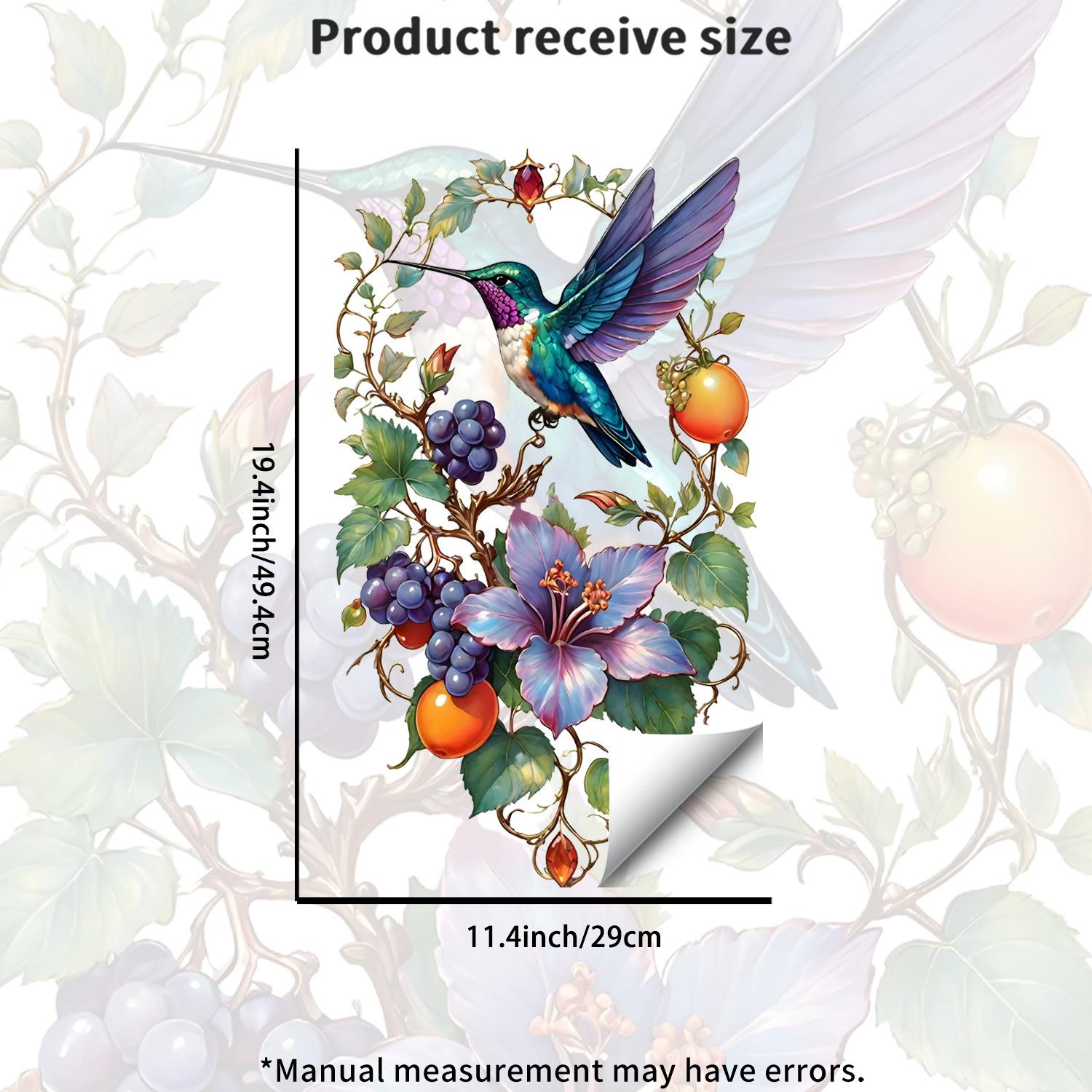 

Creative Hummingbird Flower Fruit Static Cling Glass Window Sticker for Living Room Bedroom Home Decor 29x50cm разноцветный