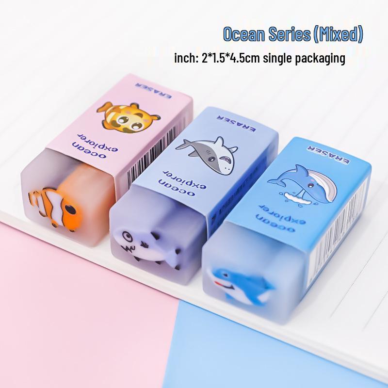 Cartoon Animal Astronaut Eraser for Kids - Less Debris, Perfect for Art & School