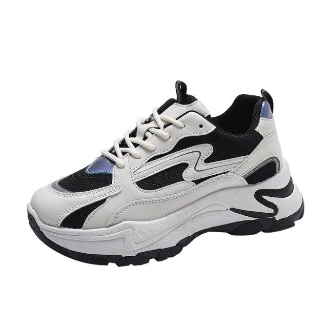 

Rimocy женские разноцветные сетчатые спортивные туфли на толстой платформе с толстой подошвой женские повседневные туфли для ходьбы на шнуровке для женщин 40 чёрный