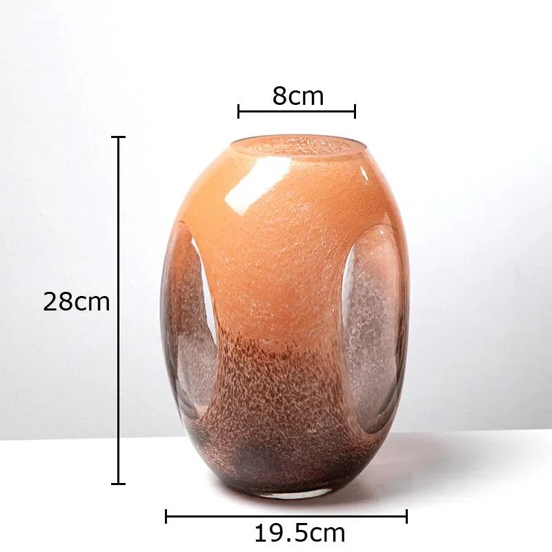 

Transparent Dual Color Glass Vase Hydroponics Flower Pot Desk Decoration Flower Arrangement Floral Vases Room Aesthetic Decor