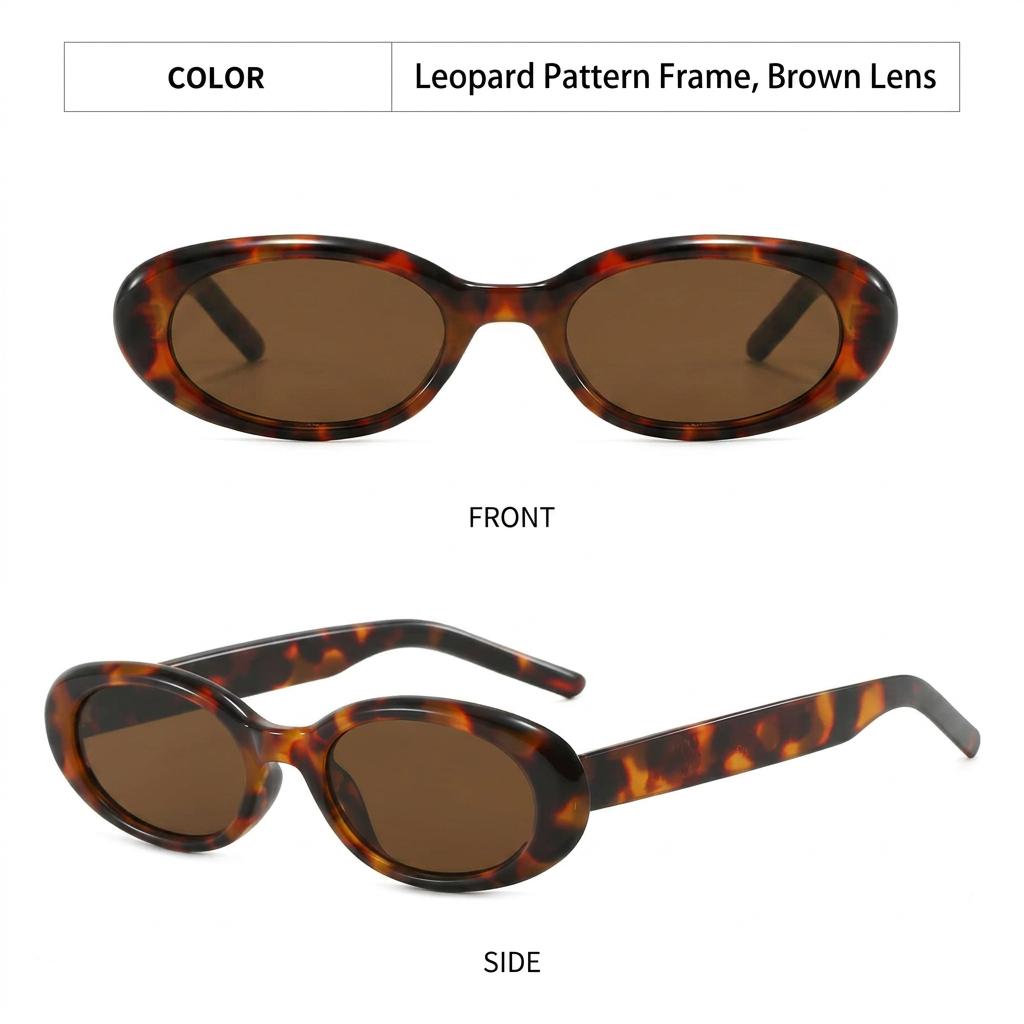 Vintage Oval Eyewear Comfortable Small Frame Eyewear Retro Sunglasses Trendy Oval Frame Sunglasses For Party Gatherings Outdoor