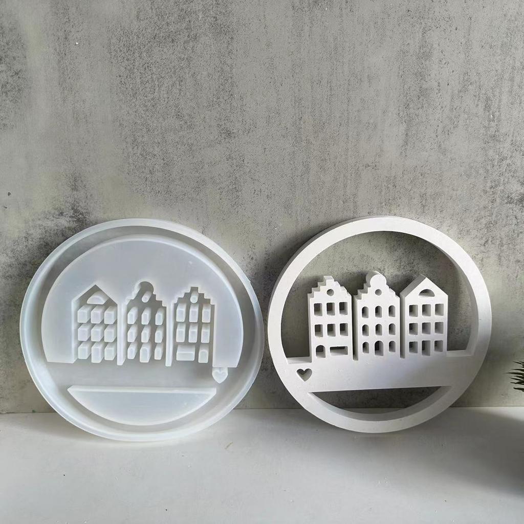 Pastries Silicone Mold Round Heart House Aromatherapy Pendant Molds Gypsum Ornaments Mould Home Decorations Mould