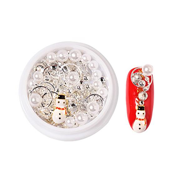 Christmas Snowflake Alloy Rivet Glitter Rhinestone Nail Art Manicure Decoration