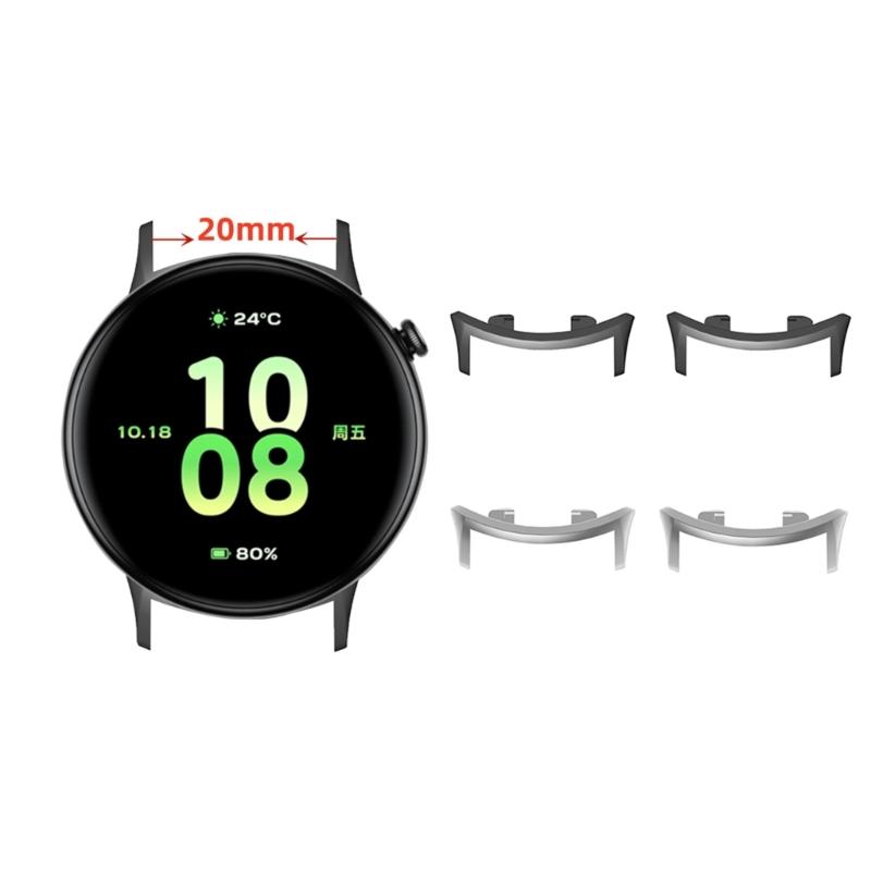 Premium 20mm Diameter Connectors Adapter Metal Link for Watch FIT Smartwatch Rust Resistant Easy Installation Elegant 2x