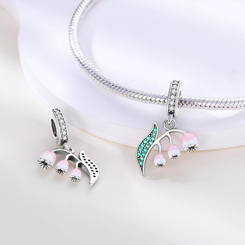 Cactus Pendant White Copper Plated 925 Silver Pendant Beads Diy Bracelet Necklace