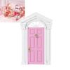1:12 Dollhouse Miniature Little Mini Fairy Wood Birch Door Opening with AccessoriesPink