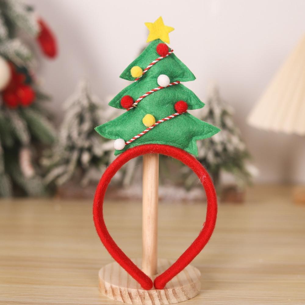 Cartoon Christmas Headbands Snowman Xmas Tree Headbands Holiday Hairbands New Year Celebration
