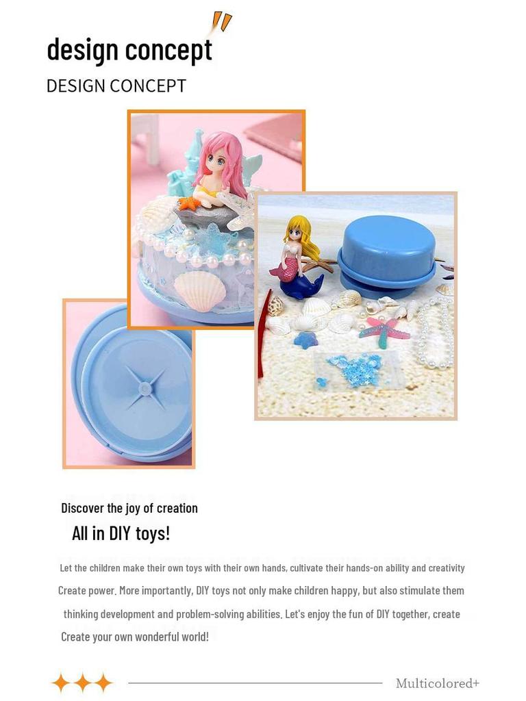 Meerjungfrau Puppe DIY Spieluhr Bausatz: Kreatives handgemachtes Spielzeug mit Kleber