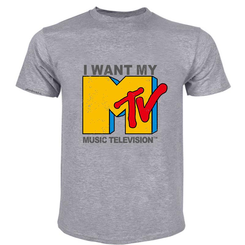

MTV men tshirt shirt I Want My MTV Fitted Licensed Adult T Shirt summer fashion tee-shirt male top tees 4XL