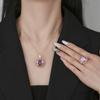 Popular Jewelry Copper Bottom Gold-Plated Rose Cut Temperament Light Luxury Gold Suit Women 18-16M