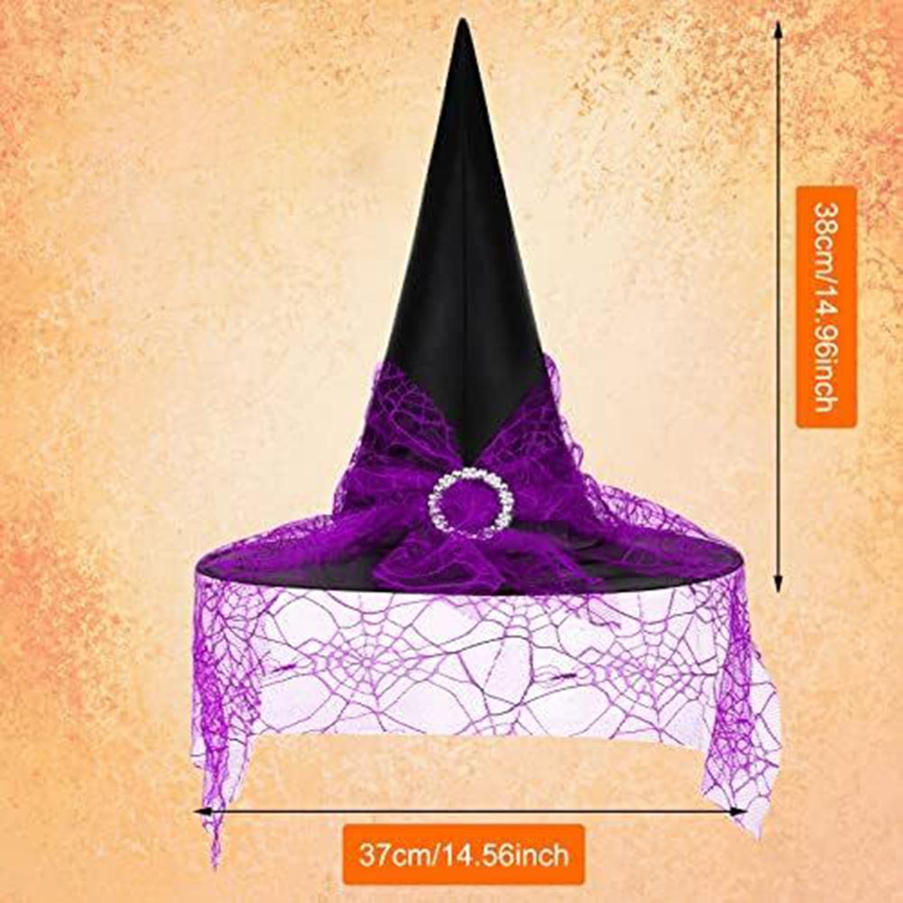 3 Pieces For Halloween Witch Hats Featuring Ruffled Edges and Soft Polyester Fabric for Costume and Party Wear