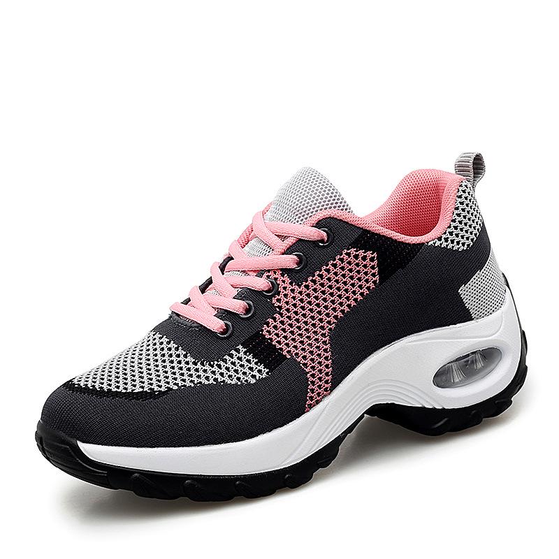 Spring and summer new lightweight soft-soled rocking shoes fly-woven mesh air cushion shoes