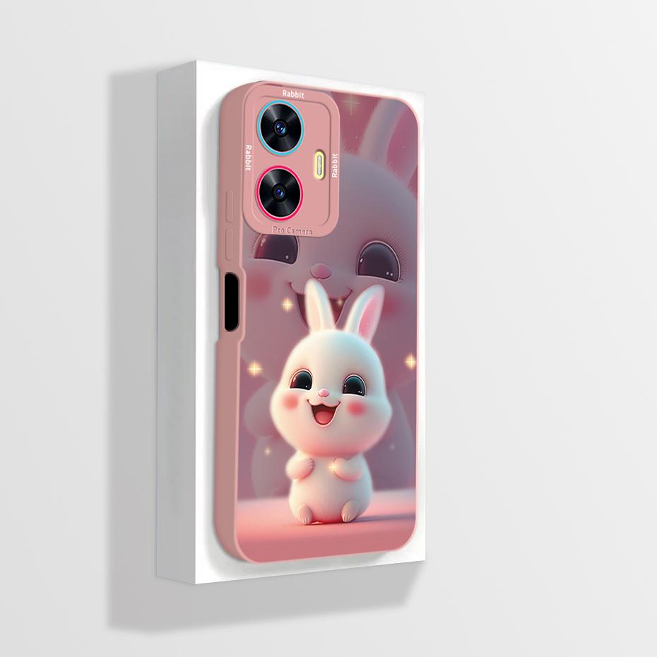 

For Realme C55 Case Panda Silicone Liquid Original Phone Back Cover For OPPO Realme C55 C 55 4G RMX3710 Cover TPU Protector Case Realme C55