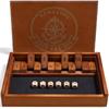 VAMSLOVE Shut The Box Dice Game Wooden Board Table Math Game for 2 Players and Up, 12 Numbers Close The Box with 6 Dice for Kids Adults Family