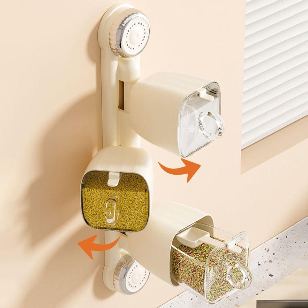 Punch Free Wall Mounted Condiment Container 2/3 Grids Condiment Storage Rack Seasoning Jar Salt