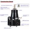 WLR - Universal Black Fuel Pressure Regulator With White Oil Gauge 3 Pieces AN6 Fittings 30-70 PSI WLR7845
