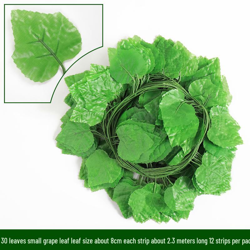 Green Leaf Rattan Grape Decorative Artificial Vine for Balcony & AC Pipe Cover