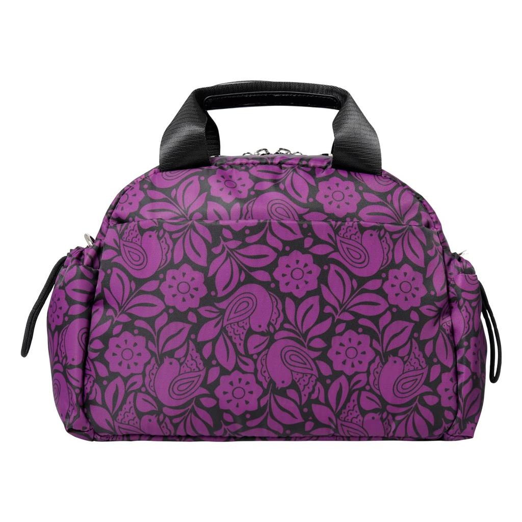 ANNA SUI Journey Boston Bag Mini Boston Shoulder Bag with Floral Black Women's (316302), Print, (Size 10)