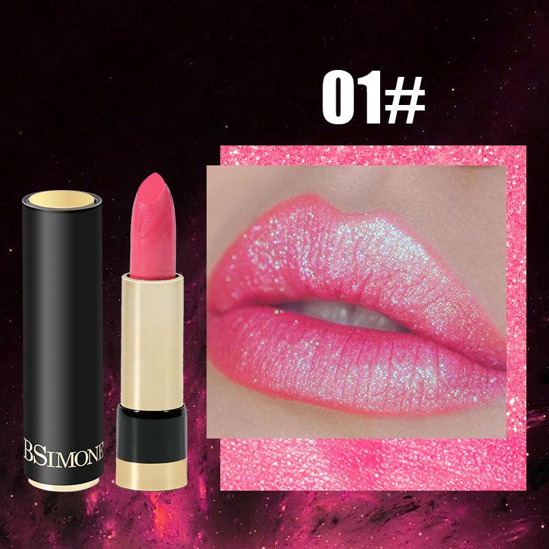 

Блискуча помада Стійка Водостійка Блиск для губ з глітером, Високопігментована Водостійка Помада-глазур Блискуча Помада для вечірок 01