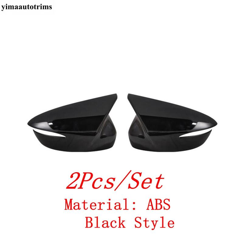 Rearview Mirror Cap Shell Decoration Cover Trim For Mazda CX-3 2015 -2018 / CX-5 2015 2016 Black Ox Horn Blade Style Accessories