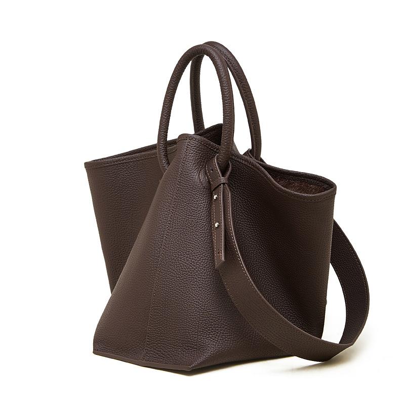 Borsa a mano da donna in pelle stile secchiello, Borsa tote, Borsa per la spesa, Borsa a tracolla