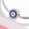 Fashion 925 Sterling Silver Colorful Evil Blue Eye Enamel Zircon Beads Fit Original Women Charm Bracelet Necklace Jewelry Making