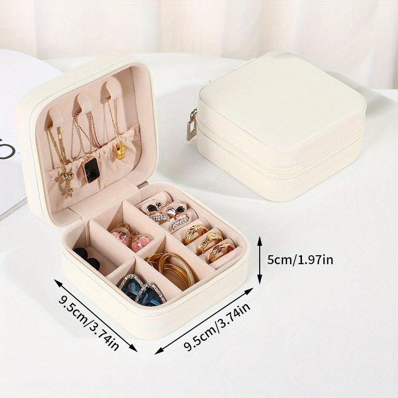 

Portable Mini Travel Storage Box, Can Store Necklaces, Earrings, And Rings Jewelry Boxes And Other Luggage, Jewelry Box білий